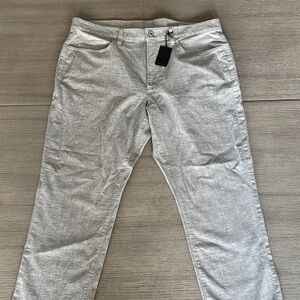 Bonobos Coastal Light Grey Linen-Blend Casual Trousers